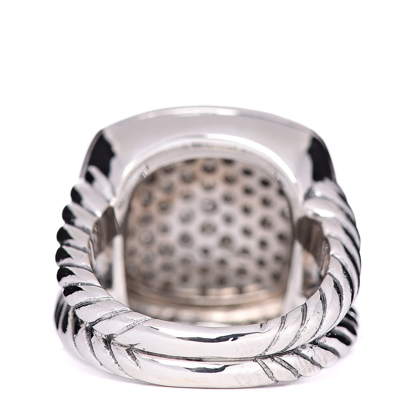 Sterling Silver Diamond 17mm Albion Pave Ring 60 9