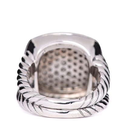 David Yurman Sterling Silver Diamond 17mm Albion Pave Ring 60 9 4 of 5