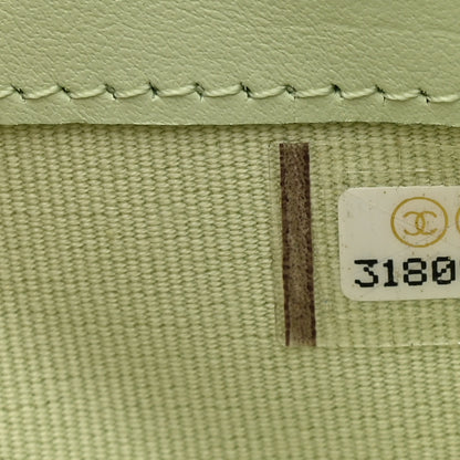 Chanel Caviar Quilted Large Gusset Flap Wallet Light Green 8 of 9