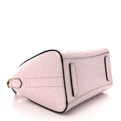 Givenchy Calfskin Crocodile Embossed Mini Antigona Pink 4 of 10