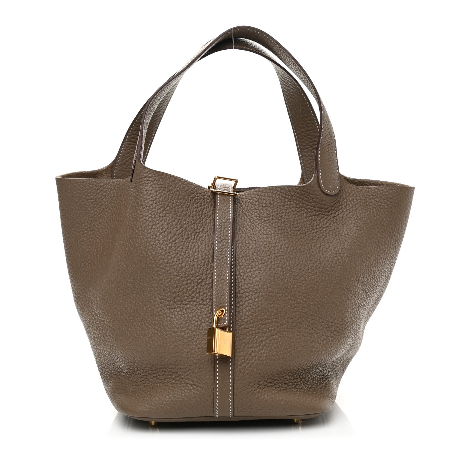 Hermes Taurillon Clemence Picotin Lock 22 MM Etoupe 1 of 9