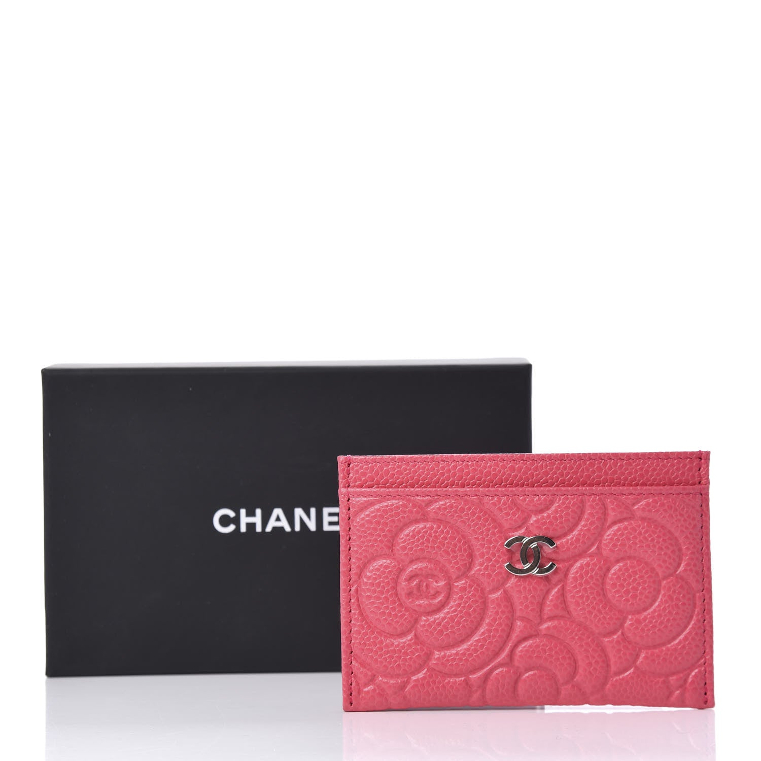 Chanel Caviar Camellia Embossed Card Holder Pink 11 of 11