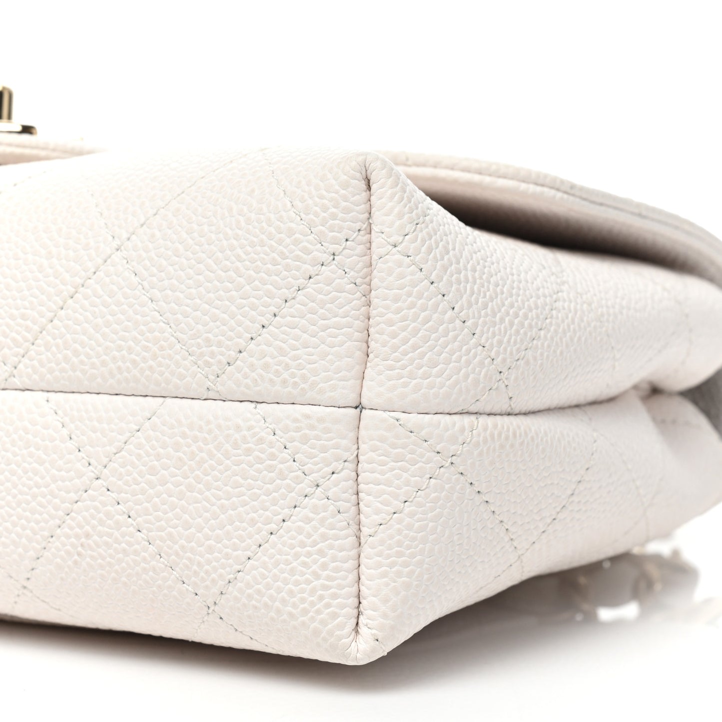 Caviar Quilted Small City Walk Flap White