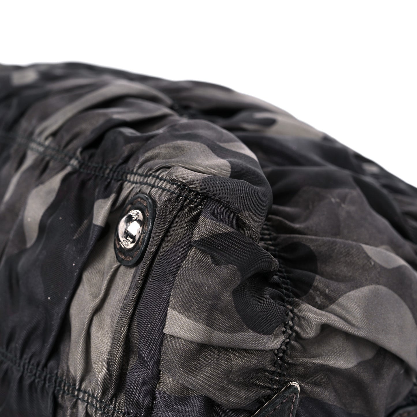 Tessuto Nylon Gaufre Camouflage Tote Fumo