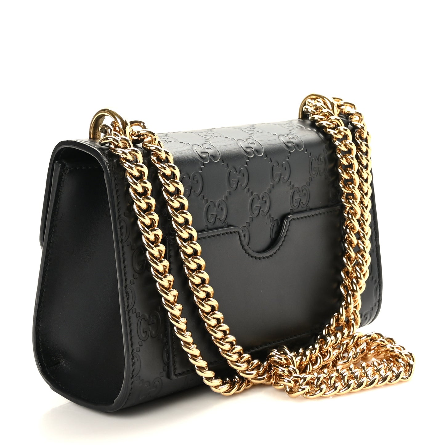 Guccissima Small Padlock Shoulder Bag Black
