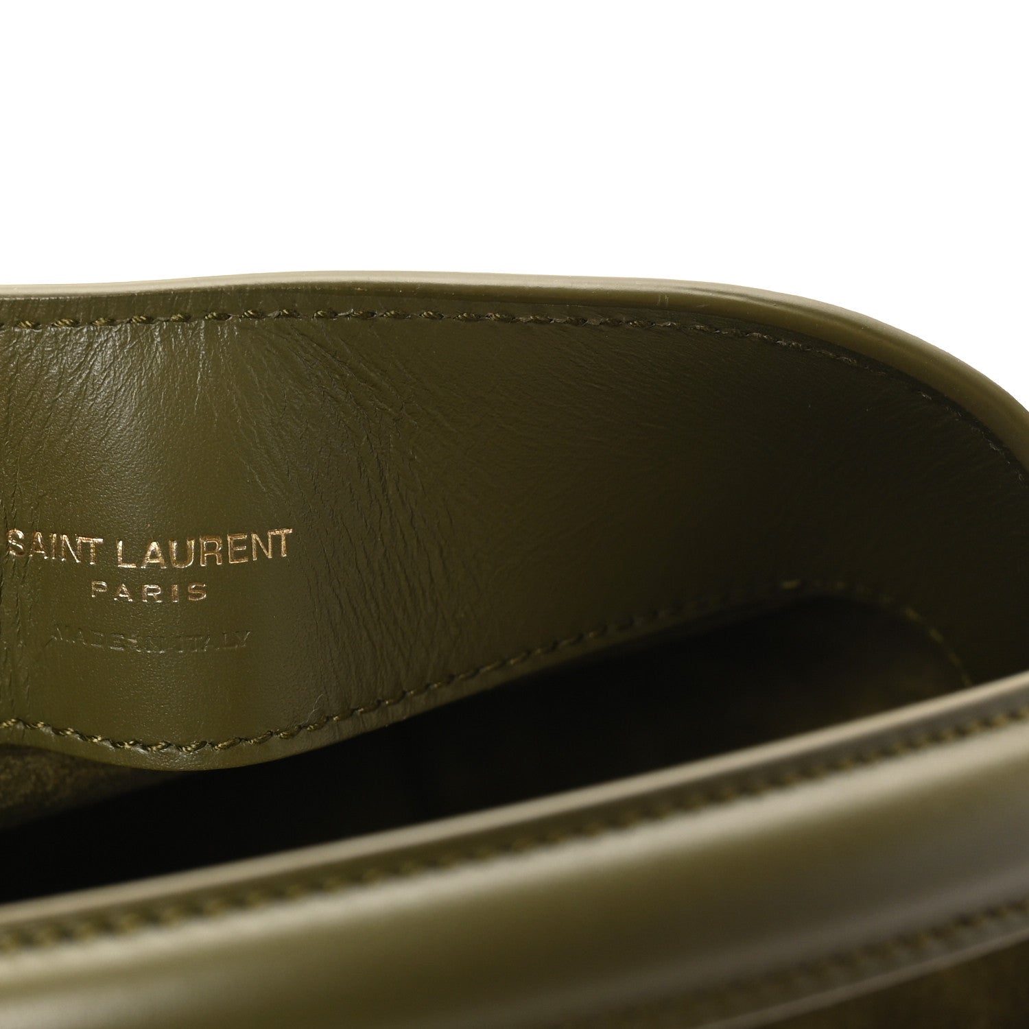 Saint Laurent Shiny Calfskin Le 37 Mini Bucket Bag Strong Moss 6 of 9
