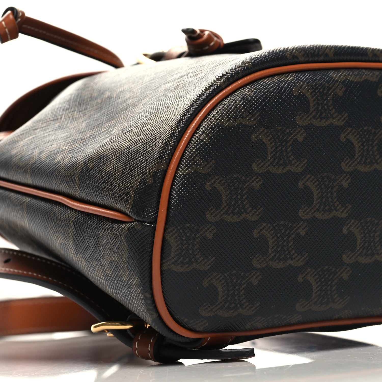 Celine Triomphe Canvas Calfskin Mini Folco Backpack Tan 9 of 10