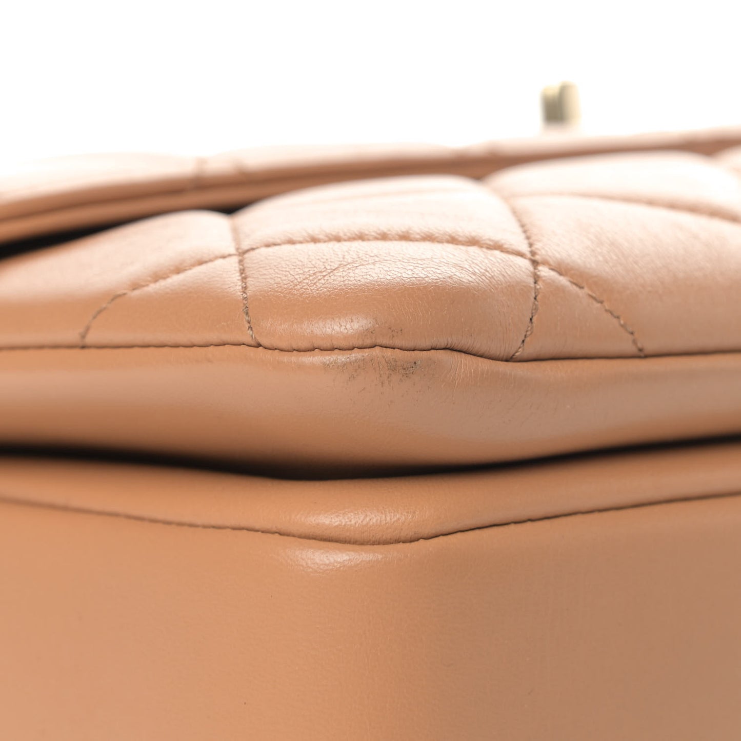 Lambskin Quilted Medium Trendy CC Flap Dual Handle Bag Light Brown