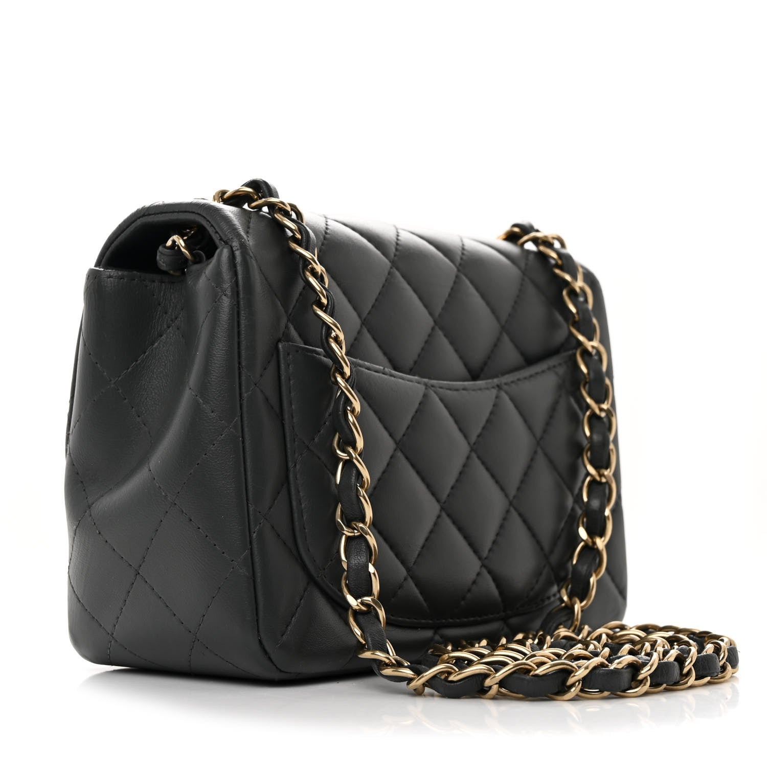 Chanel Lambskin Quilted Mini Square Flap Dark Grey 3 of 10