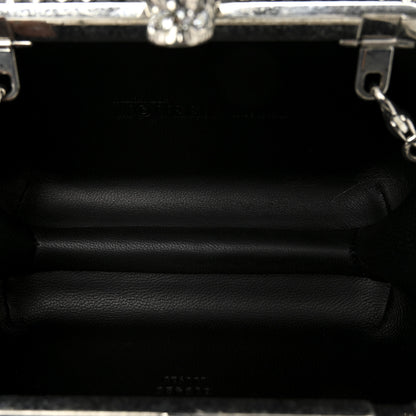 Alexander McQueen Calfskin Studded Britannia Skull Chain Clutch Black 5 of 10