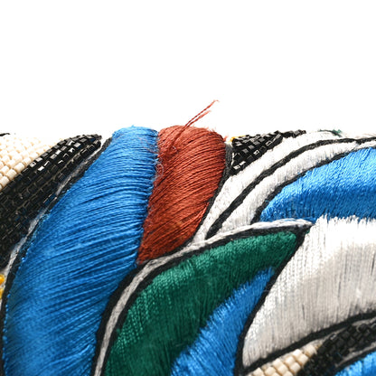 Fendi Beaded Vitello Dolce Leaf Embroidered Baguette Multicolor Black 13 of 13