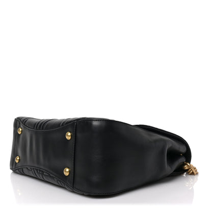 Salvatore Ferragamo Calfskin Quilted Gancini Top Handle Flap Bag Black 8 of 8
