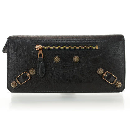 Balenciaga Agneau Giant 12 Rose Gold Hardware Money Wallet Black 1 of 7
