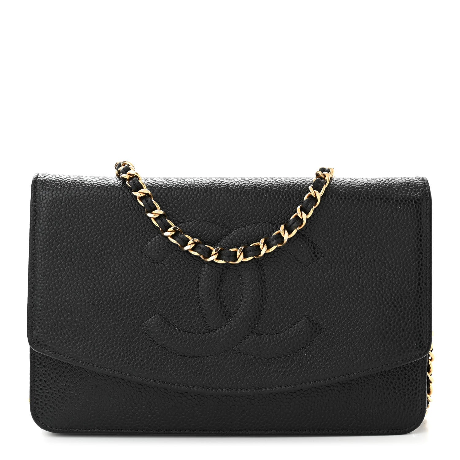 Chanel Caviar Timeless CC Wallet On Chain WOC Black 1 of 11