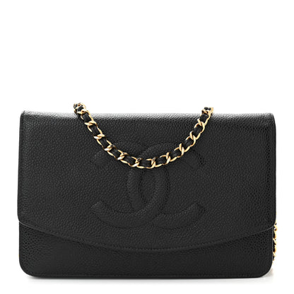 Chanel Caviar Timeless CC Wallet On Chain WOC Black 1 of 11
