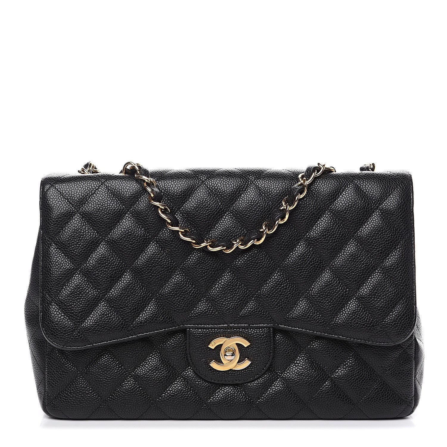 Chanel Caviar Quilted Jumbo Single Flap Black 1 of 15