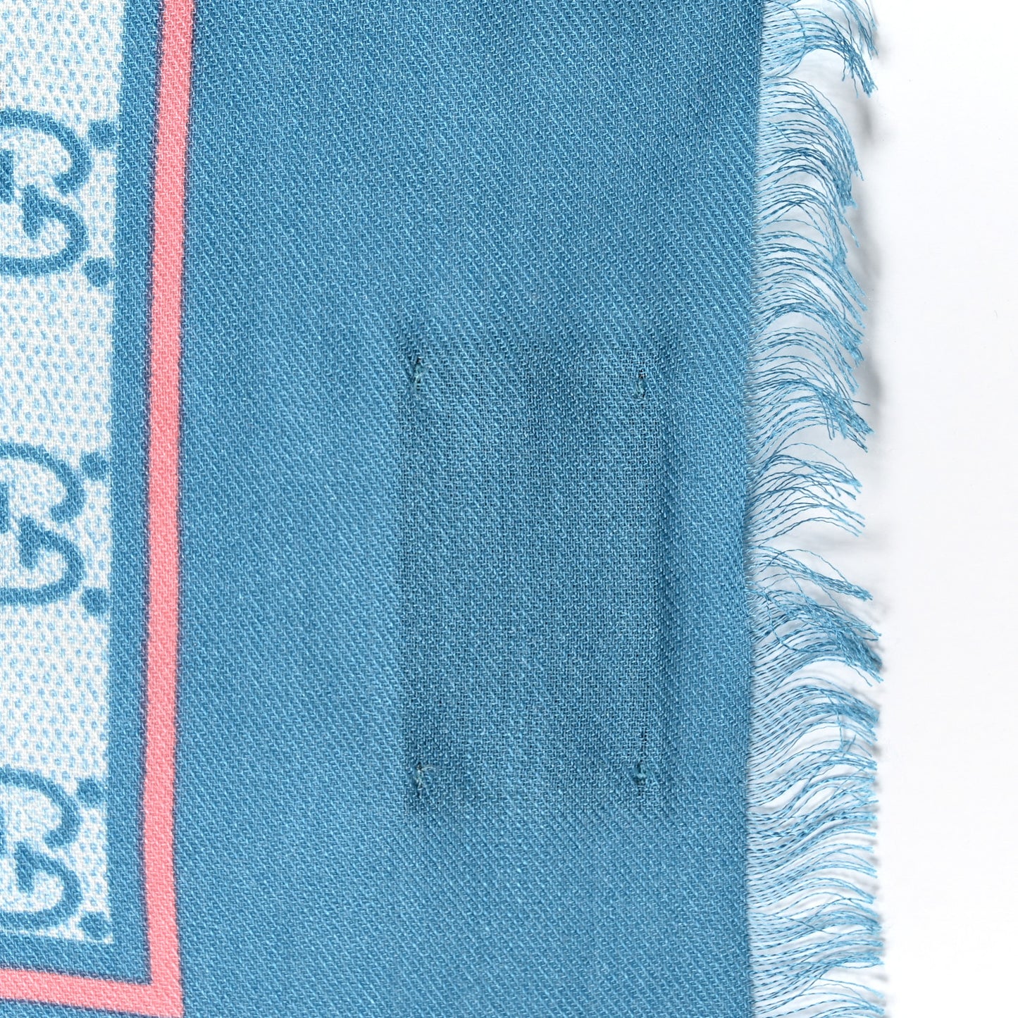 Modal Silk GG Monogram Big Gold Horsebit Fringe Shawl Bluette Pink