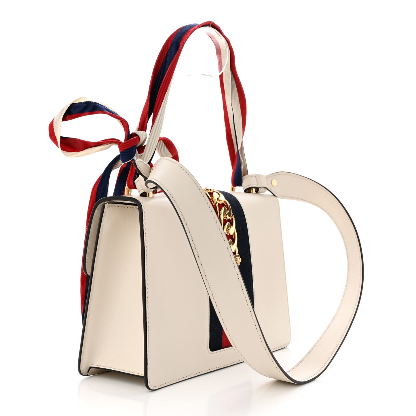 Calfskin Small Sylvie Shoulder Bag Off White