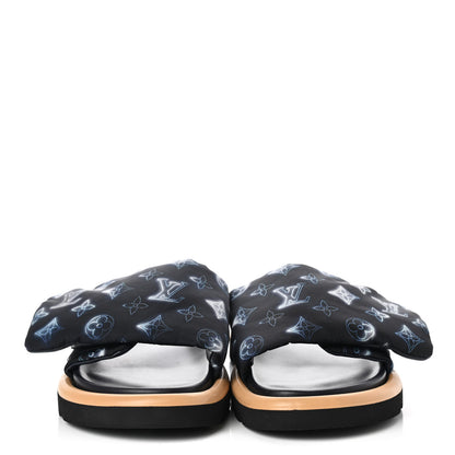 Louis Vuitton Nylon Monogram Womens Pool Pillow Comfort Mule 40 Navy Blue 2 of 12