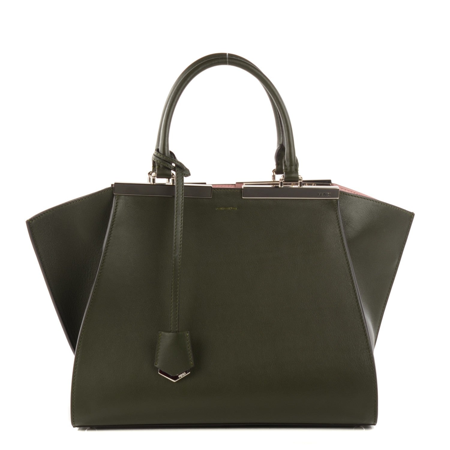 Fendi Vitello Dolce Marmol Shiny Nappa Petite 3Jours Tote Verde Prato 1 of 8
