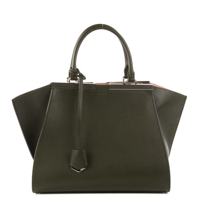 Fendi Vitello Dolce Marmol Shiny Nappa Petite 3Jours Tote Verde Prato 1 of 8