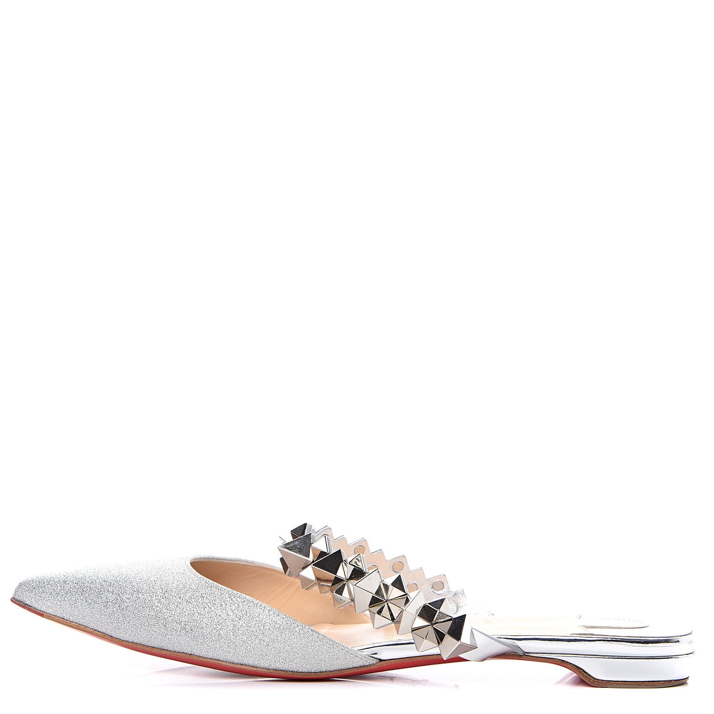 Mini Glitter Planet Choc Flat Mules 37.5 Silver
