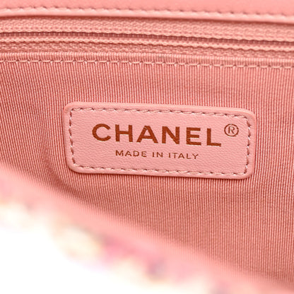 Chanel Tweed Mini Pearl Handle Flap Pink Beige Orange Ecru 6 of 10