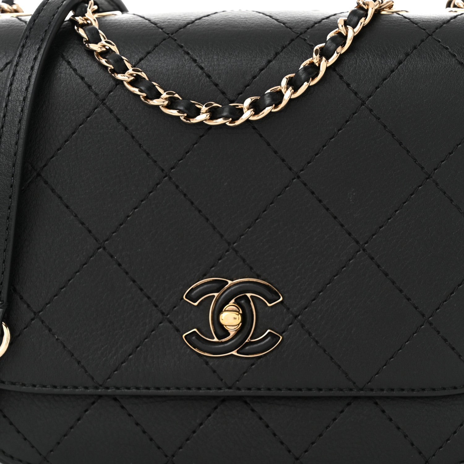 Chanel Calfskin Stitched Small Flap Bag Black 8 of 11
