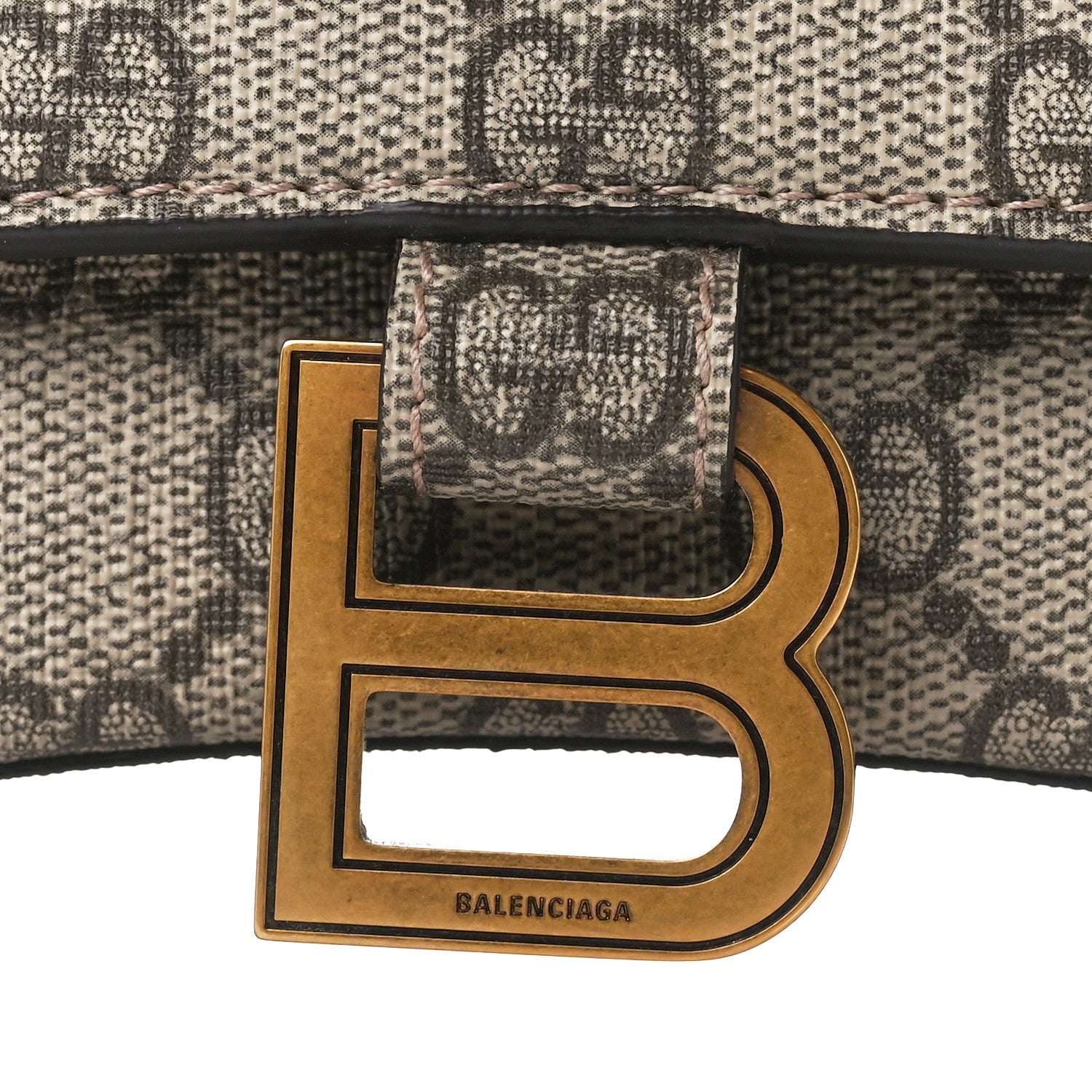 Balenciaga X GUCCI GG Supreme Monogram Small Hourglass Top Handle Bag Beige Ebony 8 of 11