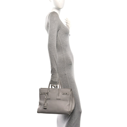 Saint Laurent Grained Calfskin Small Supple Sac De Jour Grey 2 of 19