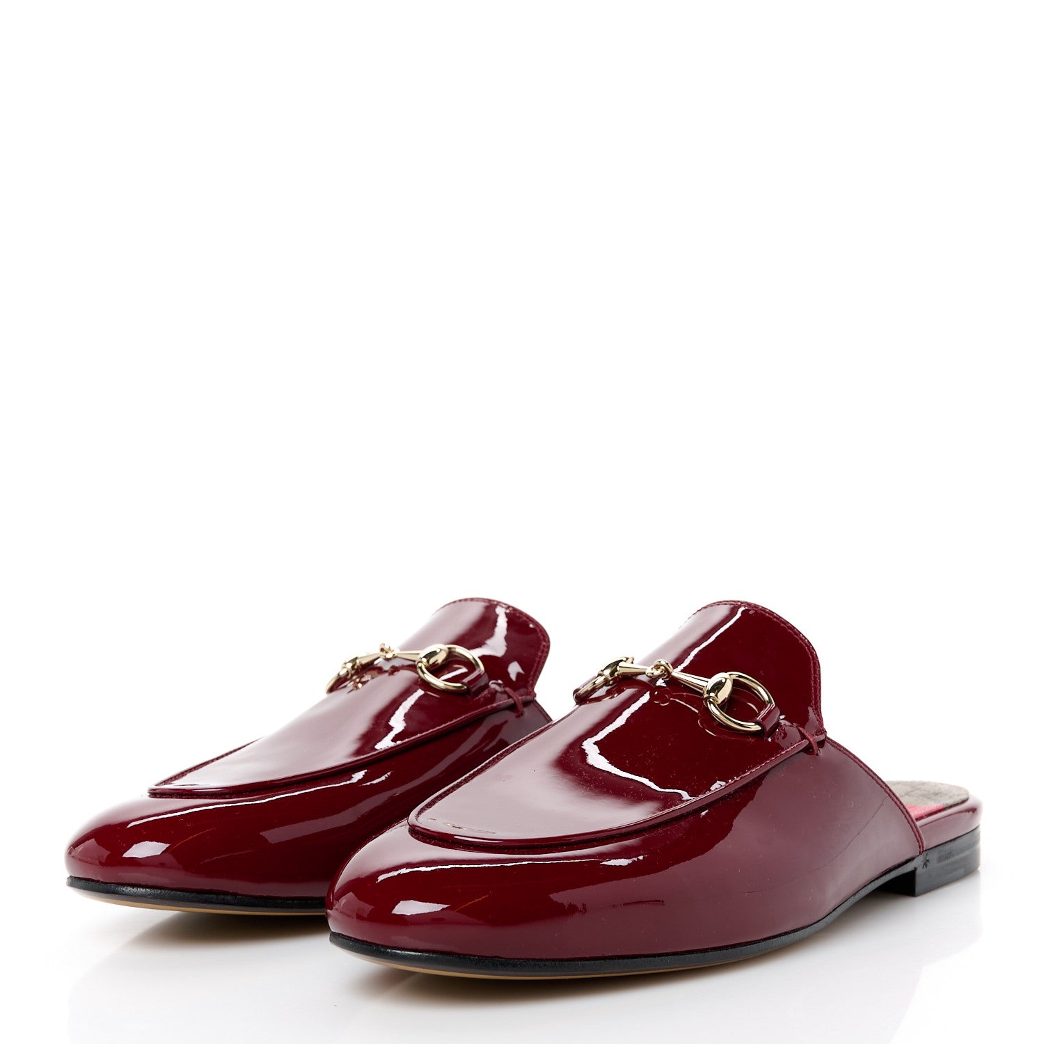 Gucci Patent Womens Princetown Slippers 37.5 Rosso Ancora 3 of 9