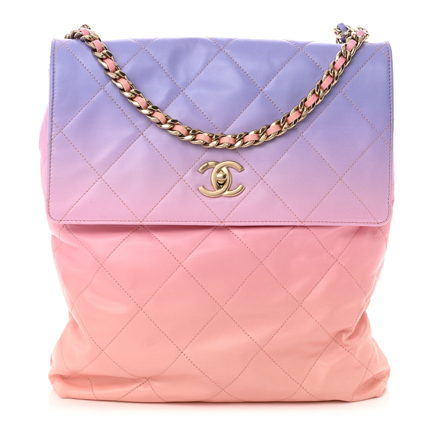 Chanel Shaded Calfskin CC Hobo Light Purple Pink Coral 1 of 10