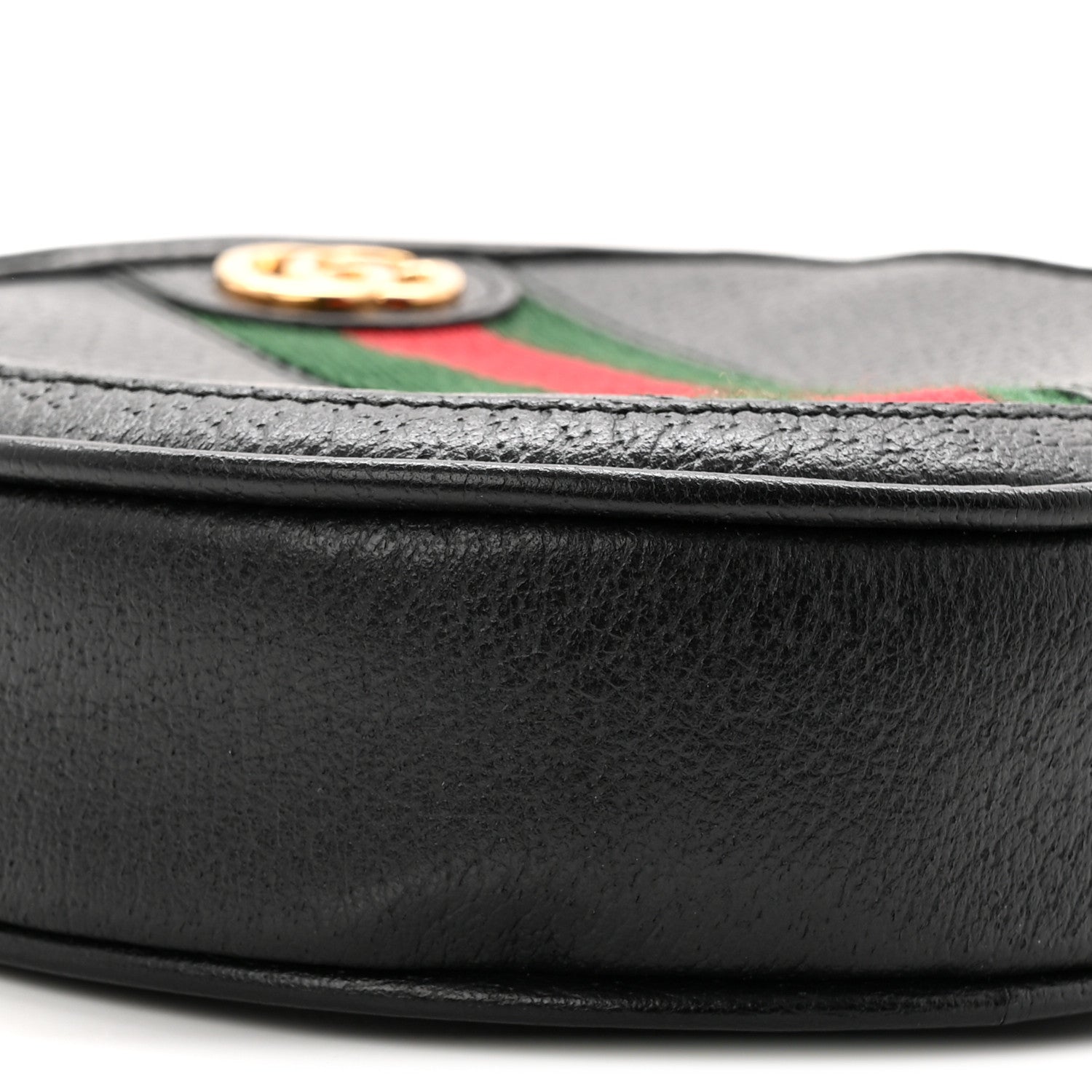 Gucci Textured Calfskin Web Ophidia Round Wrist Wallet Black 9 of 11