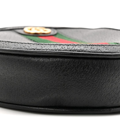 Gucci Textured Calfskin Web Ophidia Round Wrist Wallet Black 9 of 11