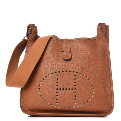 Hermes Taurillon Clemence Evelyne II GM Gold 1 of 10