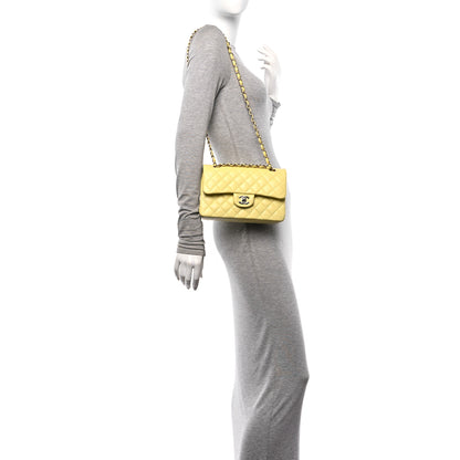 Chanel Caviar Quilted Small Double Flap Light Yellow 2 of 12