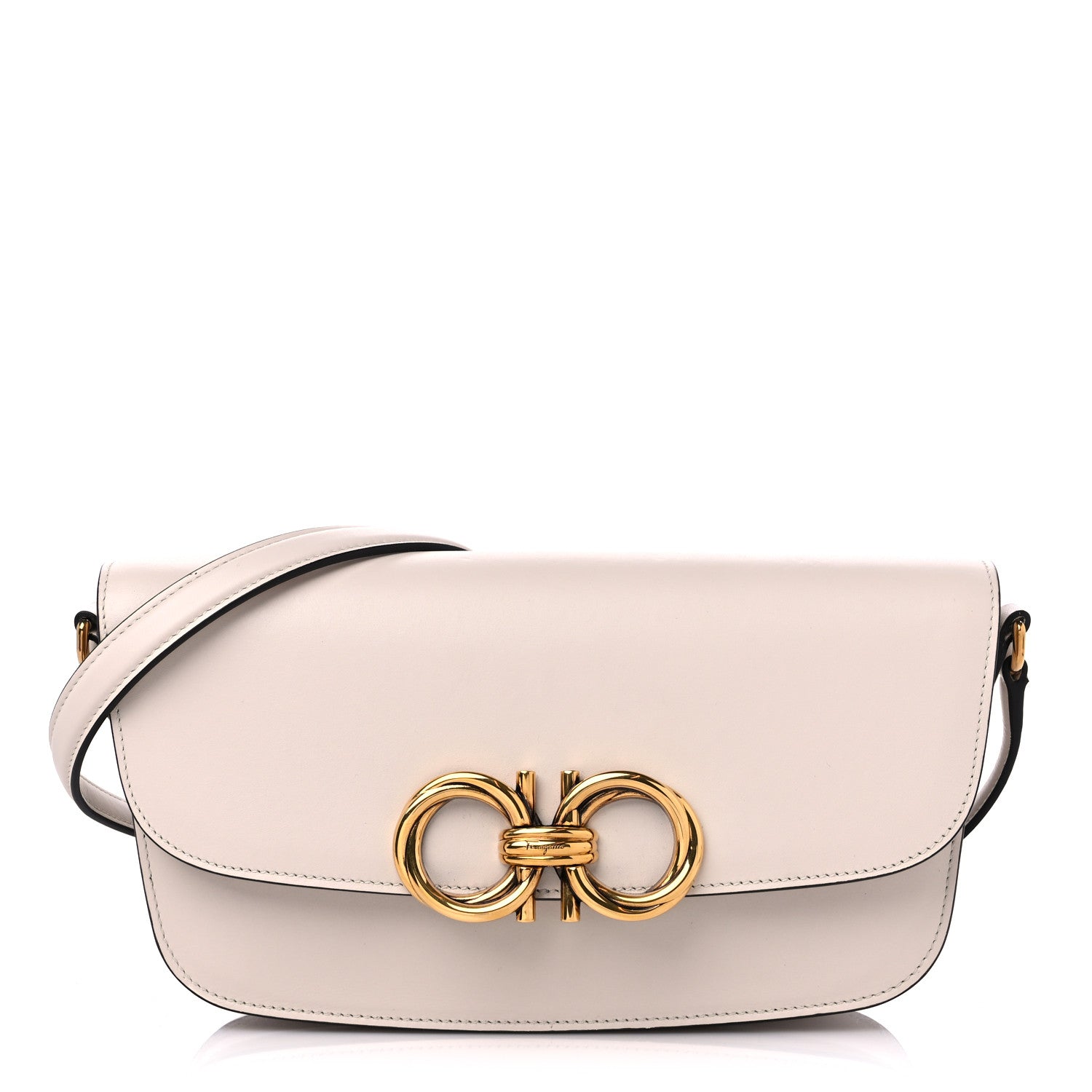 Salvatore Ferragamo Calfskin Small Trapezio Crossbody White 1 of 8