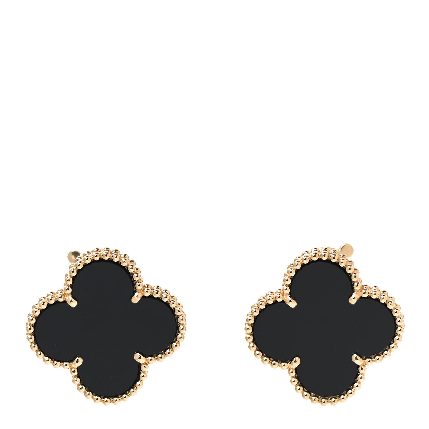 18K Yellow Gold Black Onyx Magic Alhambra Earrings