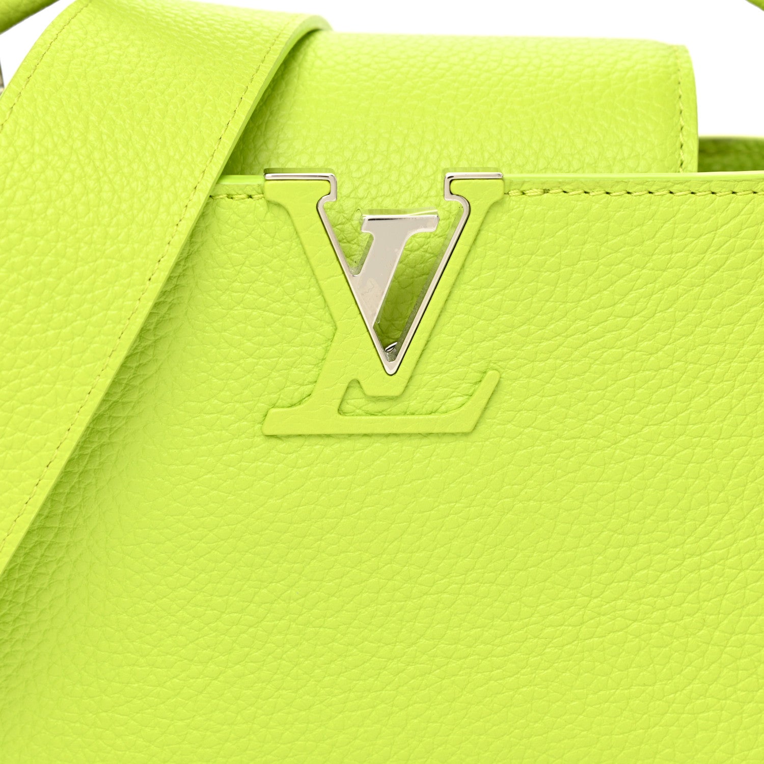 Louis Vuitton Taurillon Mini Capucines Chartreuse 7 of 9
