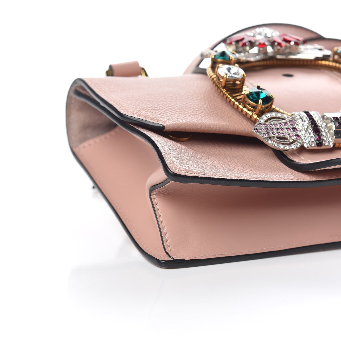 Goatskin Madras Soft Calfskin Crystal Embellished Shoulder Bag Orchidea