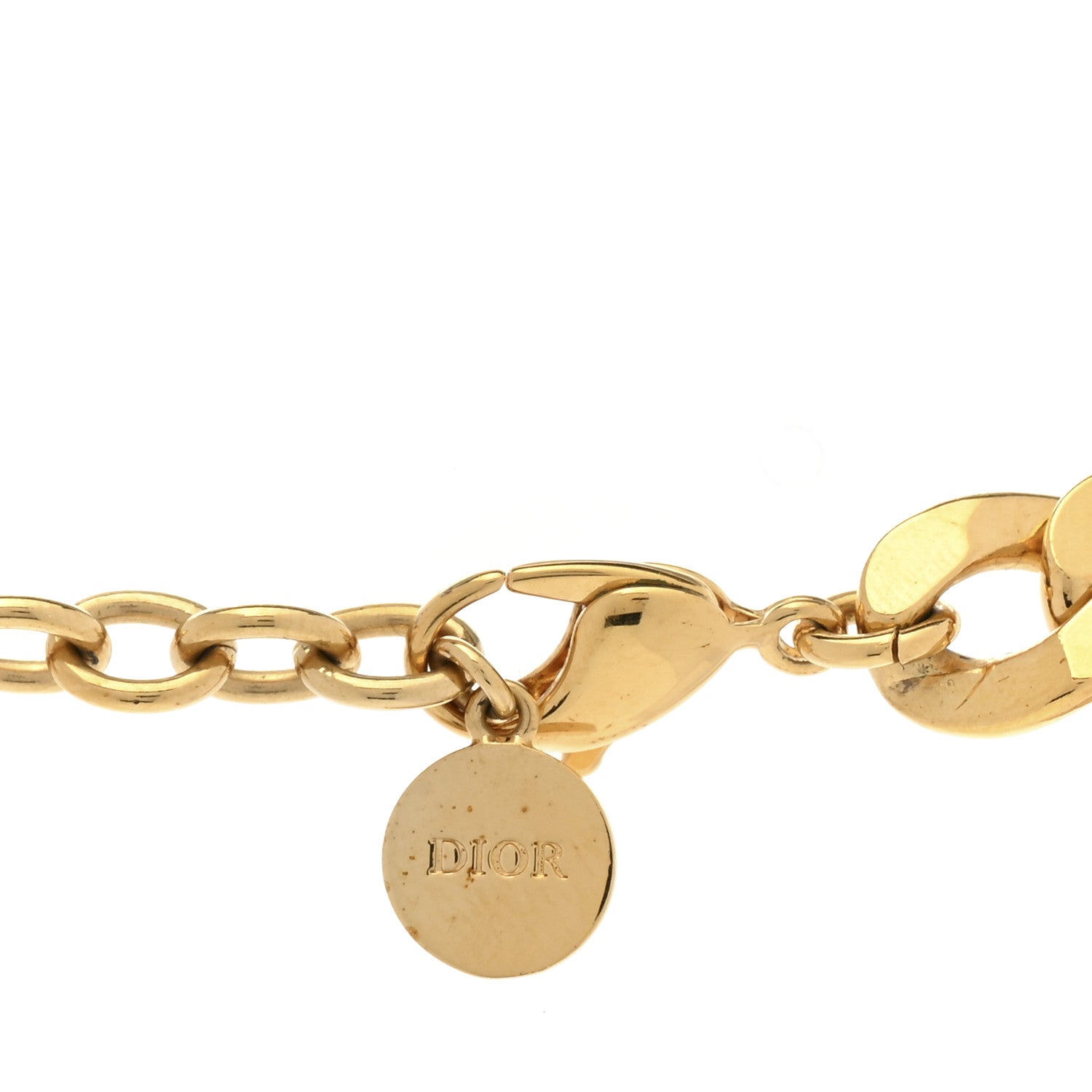 Christian Dior Metal Danseuse Etoile Chain Choker Necklace Gold 4 of 4
