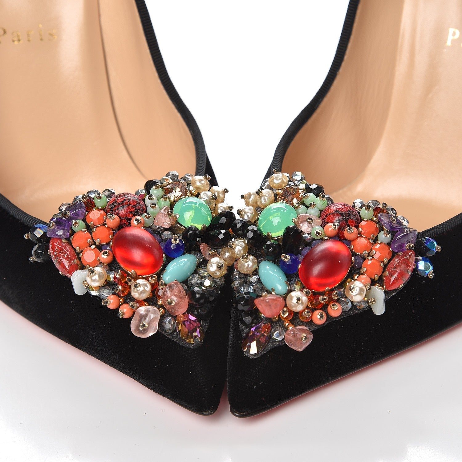 Christian Louboutin Velvet Diva Cora 100 Pumps 38.5 Black Multi 8 of 10