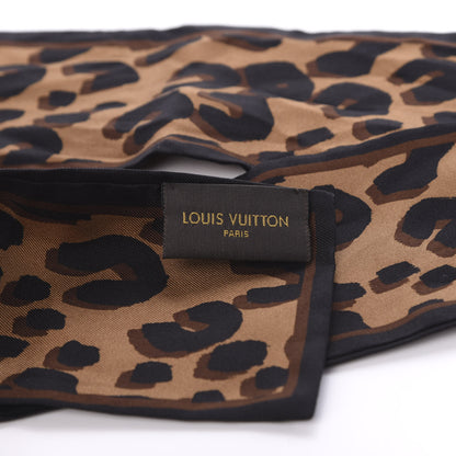 Louis Vuitton Silk Leopard Bandeau Scarf Marron 2 of 4