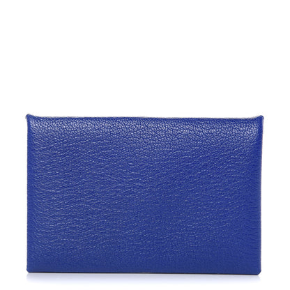 Hermes Chevre Mysore Calvi Card Case Bleu Electrique 1 of 7