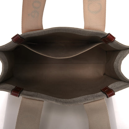 Chloe Cotton Calfskin Medium Woody Ribbon Tote White Brown 5 of 10