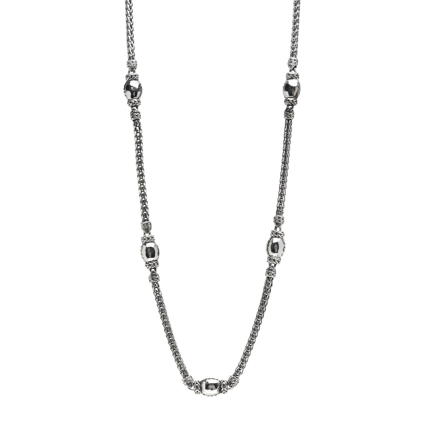 Sterling Silver Palu Station Sautoir Necklace 36"