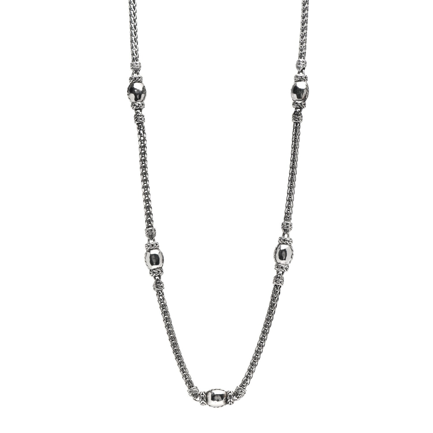John Hardy Sterling Silver Palu Station Sautoir Necklace 36" 1 of 5