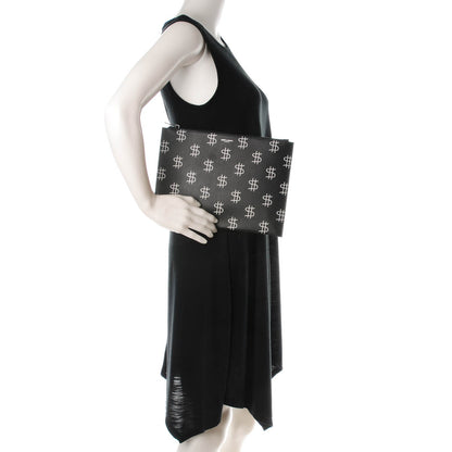 Saint Laurent Grain de Poudre Dollar Print iPad Rider Pouch Black White 2 of 7
