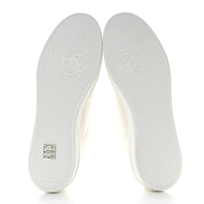 Chanel Calfskin Mens CC Sneakers 40 White 5 of 9