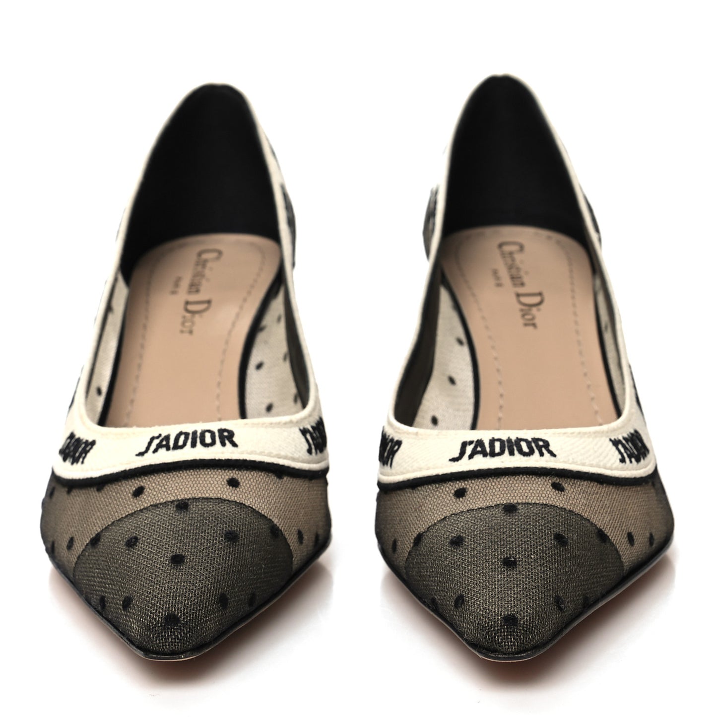 Plumetis Ribbon J'Adior 65mm Pumps 37 Black Nude